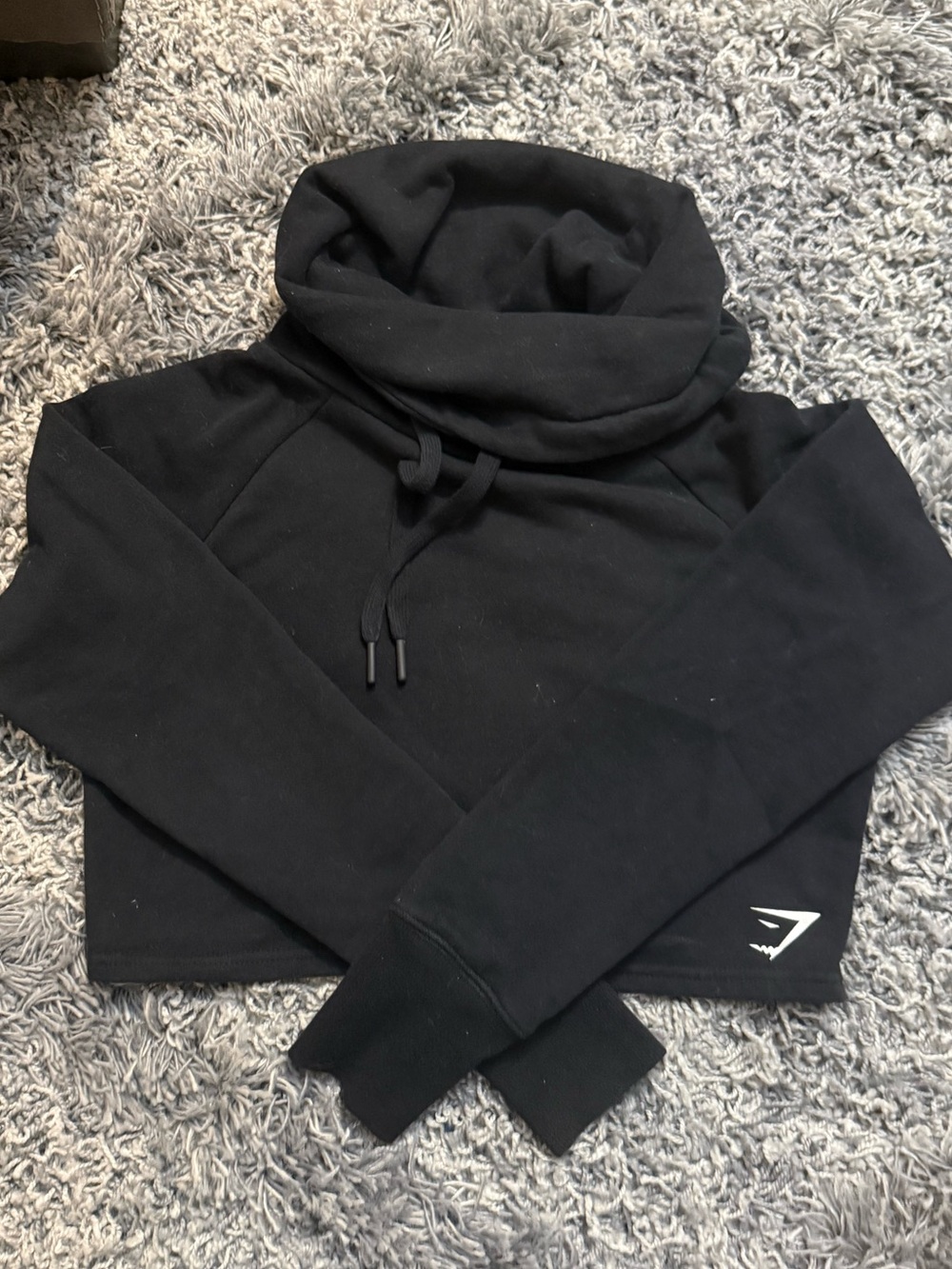 Gymshark Black Cropped Cowl Neck Sweatshirt